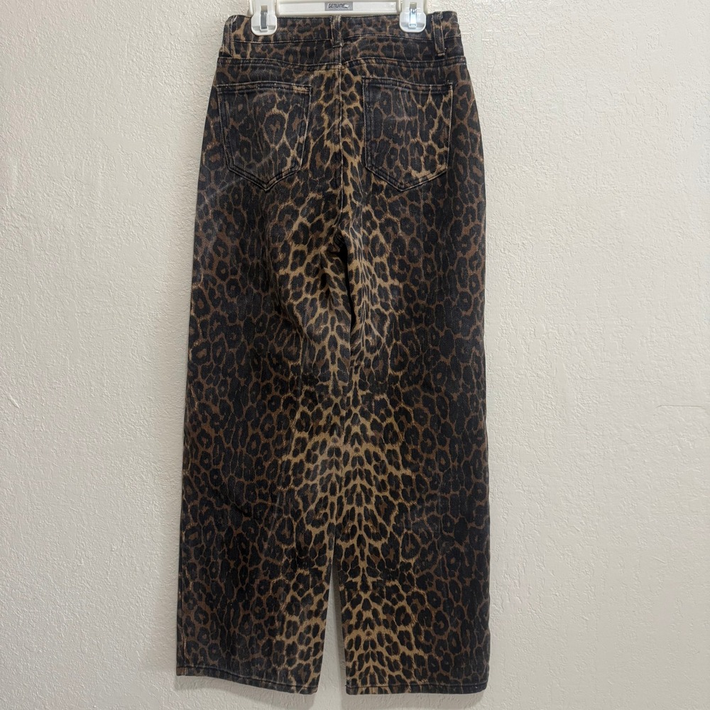DAZY Women's Leopard Print Wide Leg Jeans Size S - Picture 10 of 16